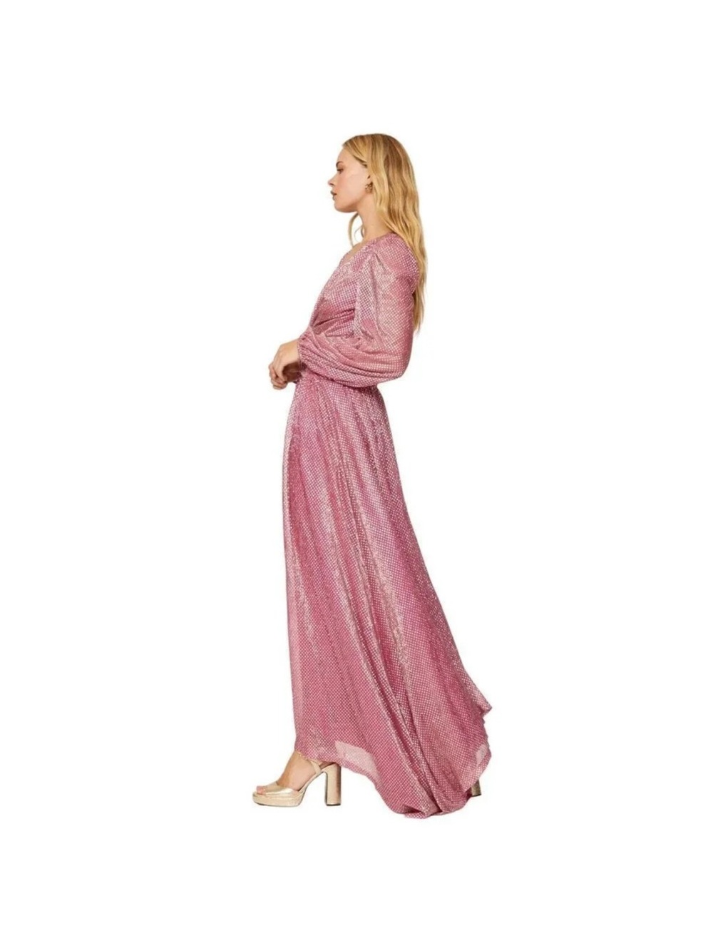 Ramy Brook Pink High-Low Twist-Front Maxi Dress - Picture 4 of 10